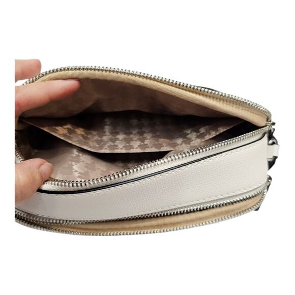 Karl Lagerfeld Paris Maybelle Faux Leather Web Crossbody Strap Camera Bag Purse - Picture 5 of 8